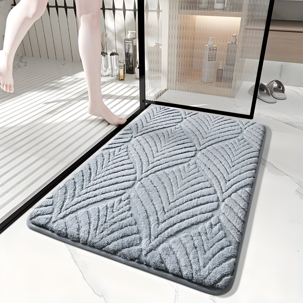 Weiche Mikrofaser Geometrische Rutschfeste Badematte - Plüsch Absorbierende Badematte