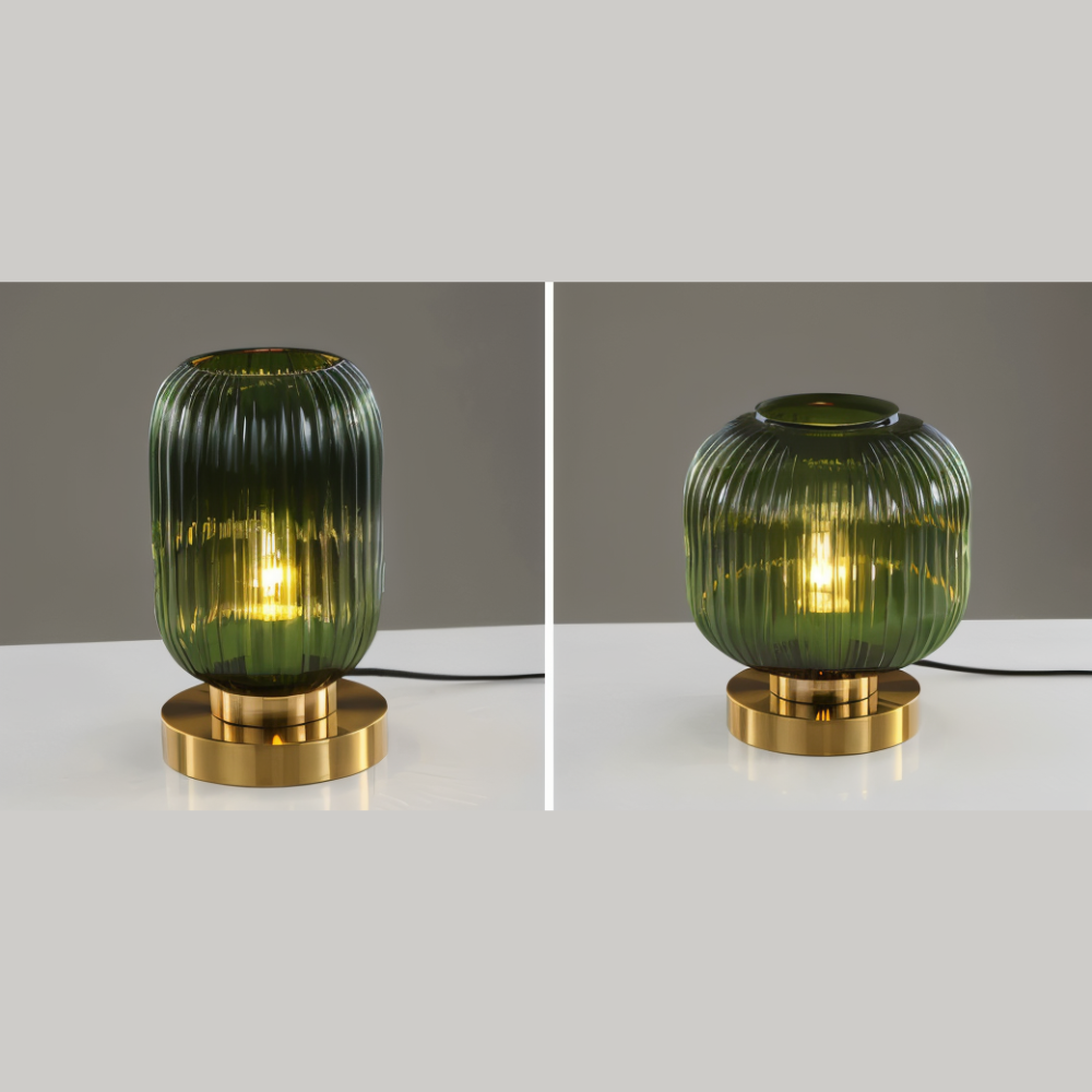 SoftiBeam Tischlampe - Nordic Ribbed Glas Schreibtischlampe