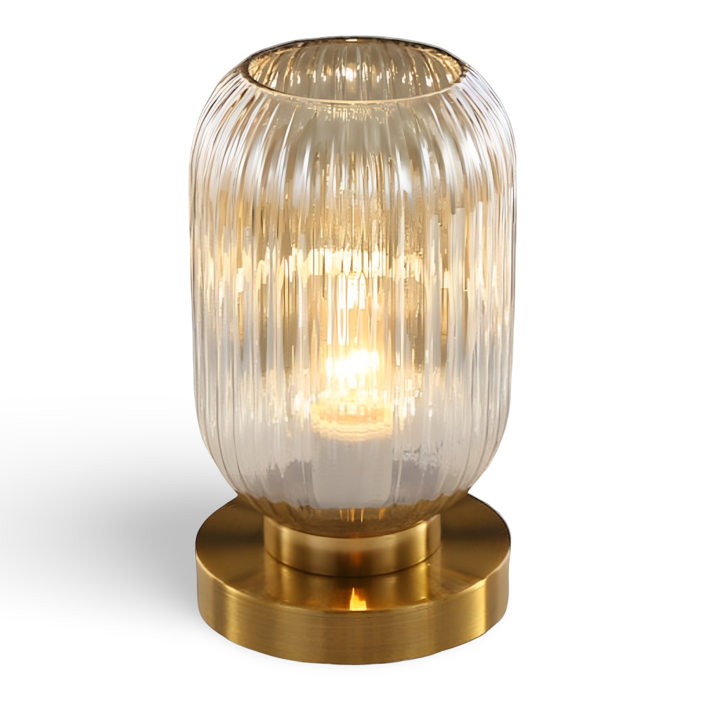 SoftiBeam Tischlampe - Nordic Ribbed Glas Schreibtischlampe