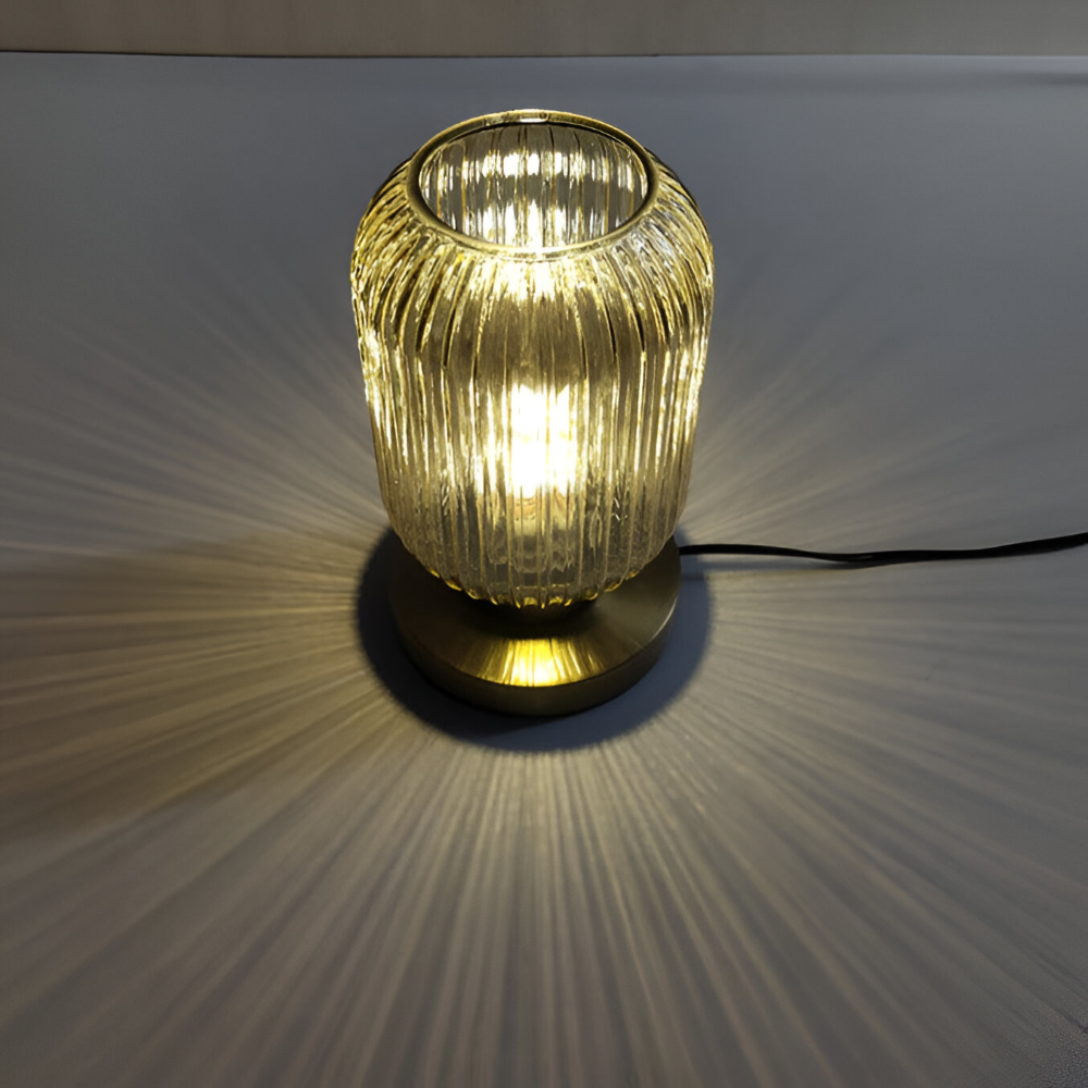 SoftiBeam Tischlampe - Nordic Ribbed Glas Schreibtischlampe
