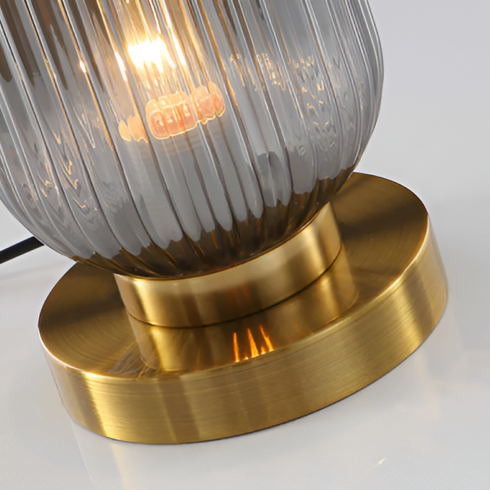 SoftiBeam Tischlampe - Nordic Ribbed Glas Schreibtischlampe