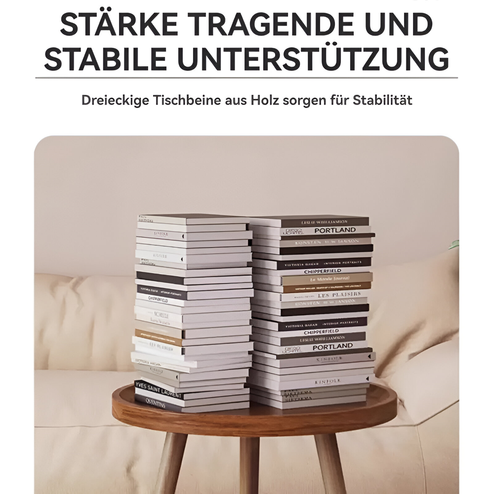 Platzsparender Runder Holz-Beistelltisch - Vielseitiger Akzenttisch für das Wohnzimmer