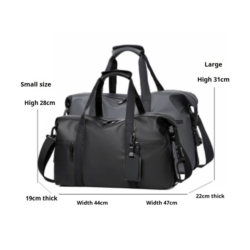 Sportliche PU Sporttasche - Elegante Schwarze Fitness- und Reisetasche mit Verstellbarem Schultergurt 1
