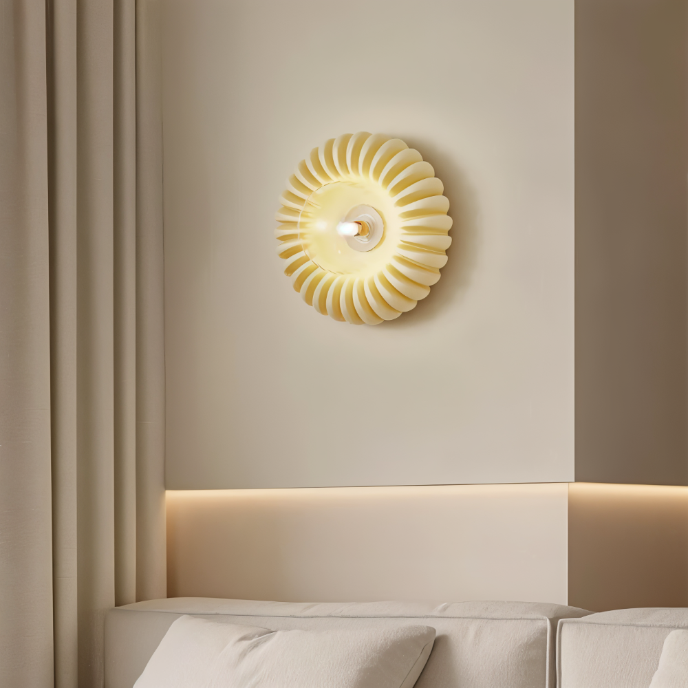 SpringCirc Wandleuchte - Kunstvolle Kreisförmige Wandlampe - Kunstharz Wandlampe Design - Schlafzimmer Wandleuchten LED