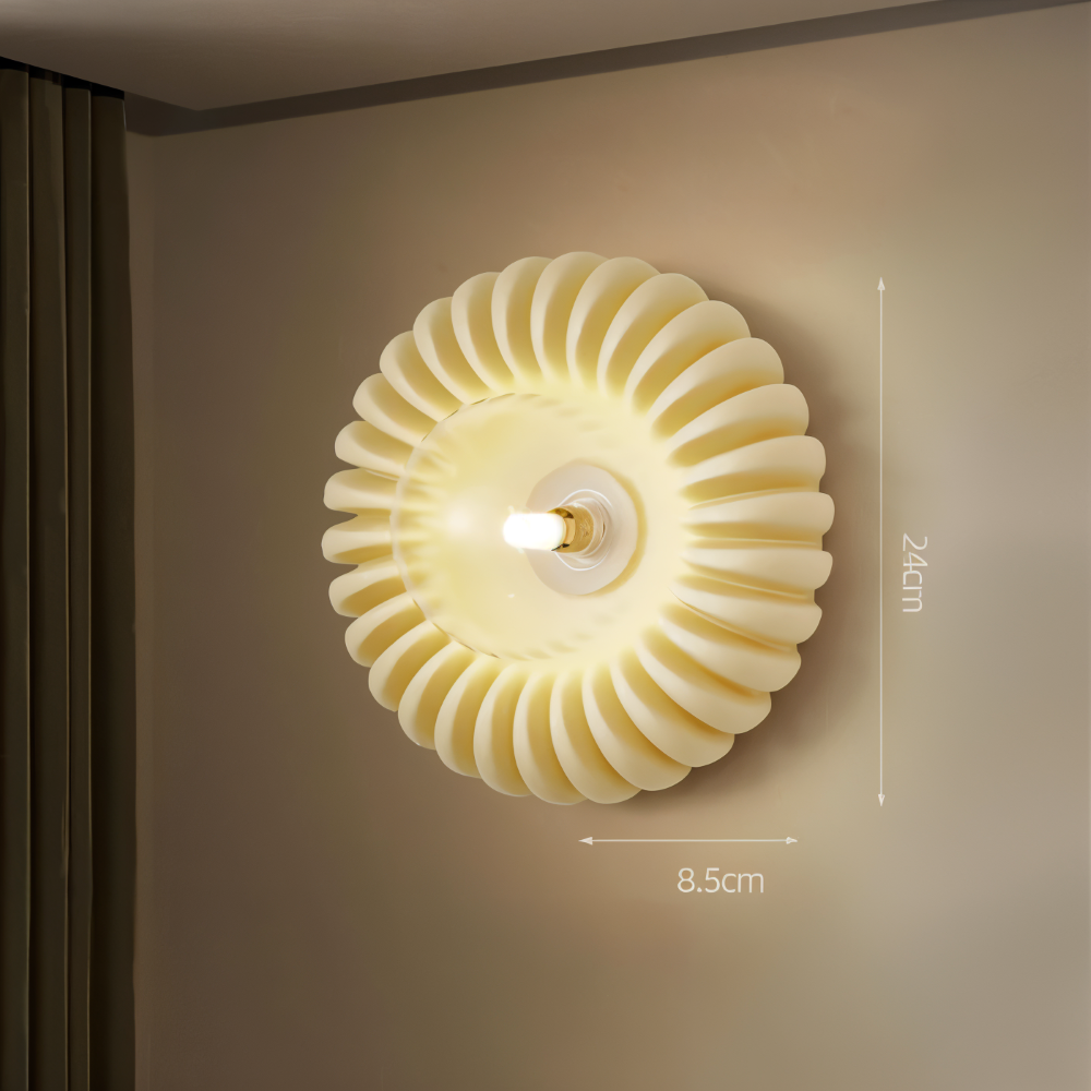 SpringCirc Wandleuchte - Kunstvolle Kreisförmige Wandlampe - Kunstharz Wandlampe Design - Schlafzimmer Wandleuchten LED