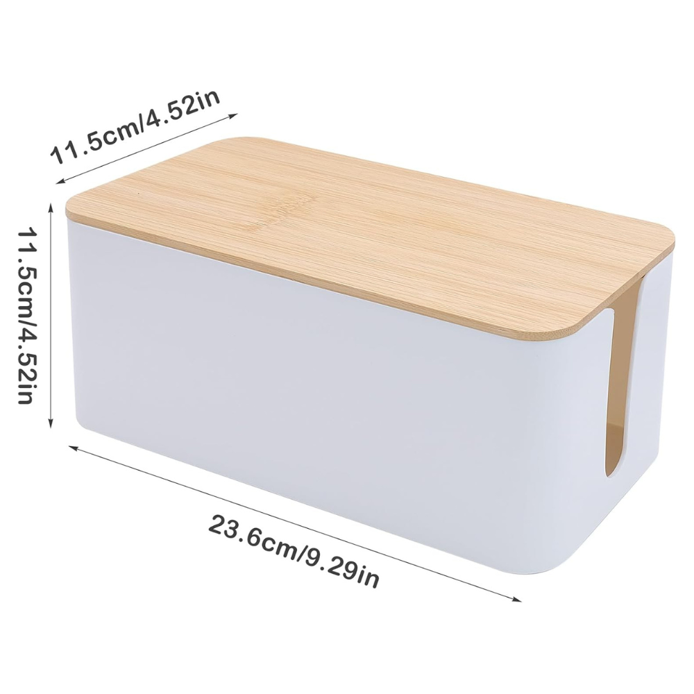 Stilvoller Kabelorganizer - Elegantes Holzdesign für Ordnung und Sicherheit