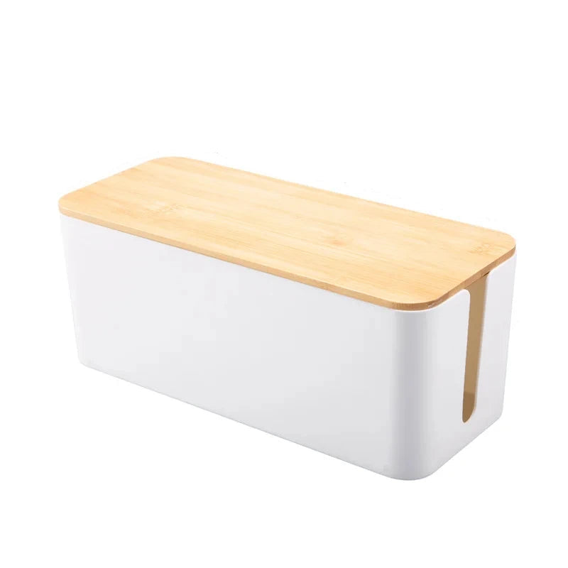 Stilvoller Kabelorganizer 32x13,5x13cm - Elegantes Holzdesign für Ordnung und Sicherheit 0