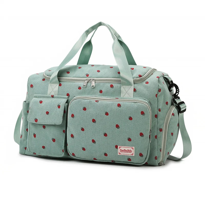 Stylische Große Cord Reisetasche Damen - Praktisches Schuhfach für Wochenendausflüge 10