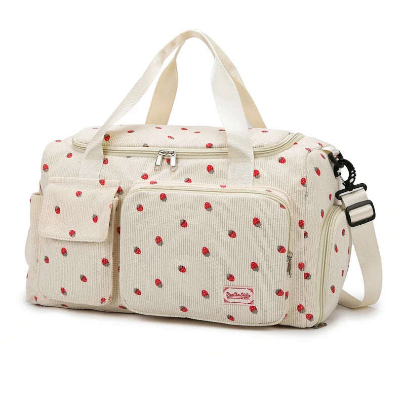 Stylische Große Cord Reisetasche Damen - Praktisches Schuhfach für Wochenendausflüge 11