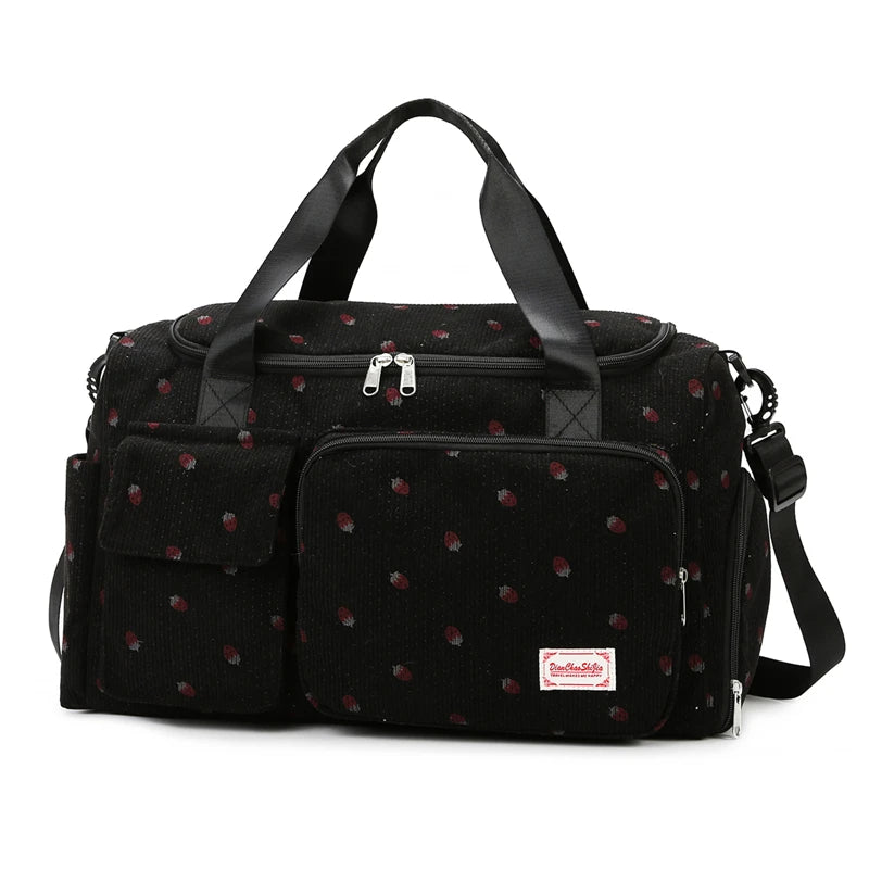 Stylische Große Cord Reisetasche Damen - Praktisches Schuhfach für Wochenendausflüge 6