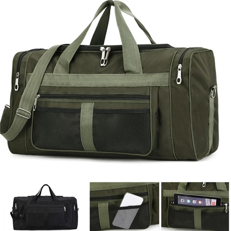 Stylische Nylon Reisetasche - Große Kapazität Schwarz Wochenendtasche 0
