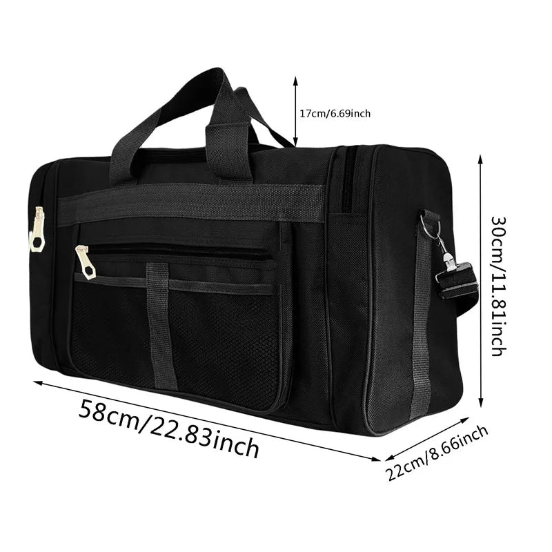 Stylische Nylon Reisetasche - Große Kapazität Schwarz Wochenendtasche 5
