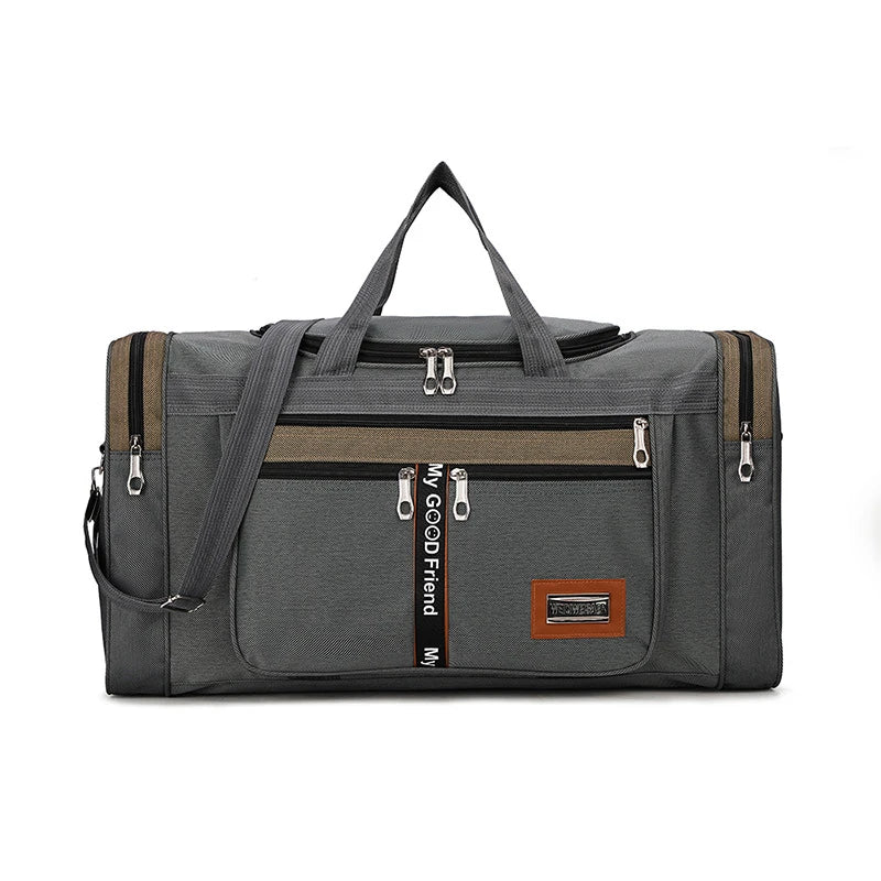 Stylische Nylon Reisetasche - Große Kapazität Schwarz Wochenendtasche 8