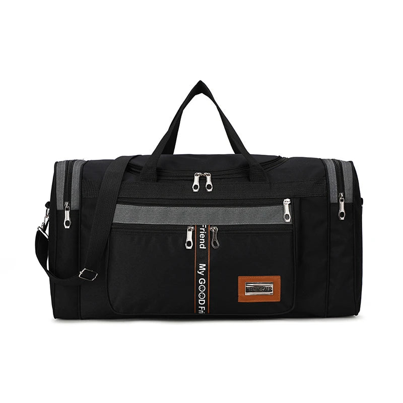 Stylische Nylon Reisetasche - Große Kapazität Schwarz Wochenendtasche 9