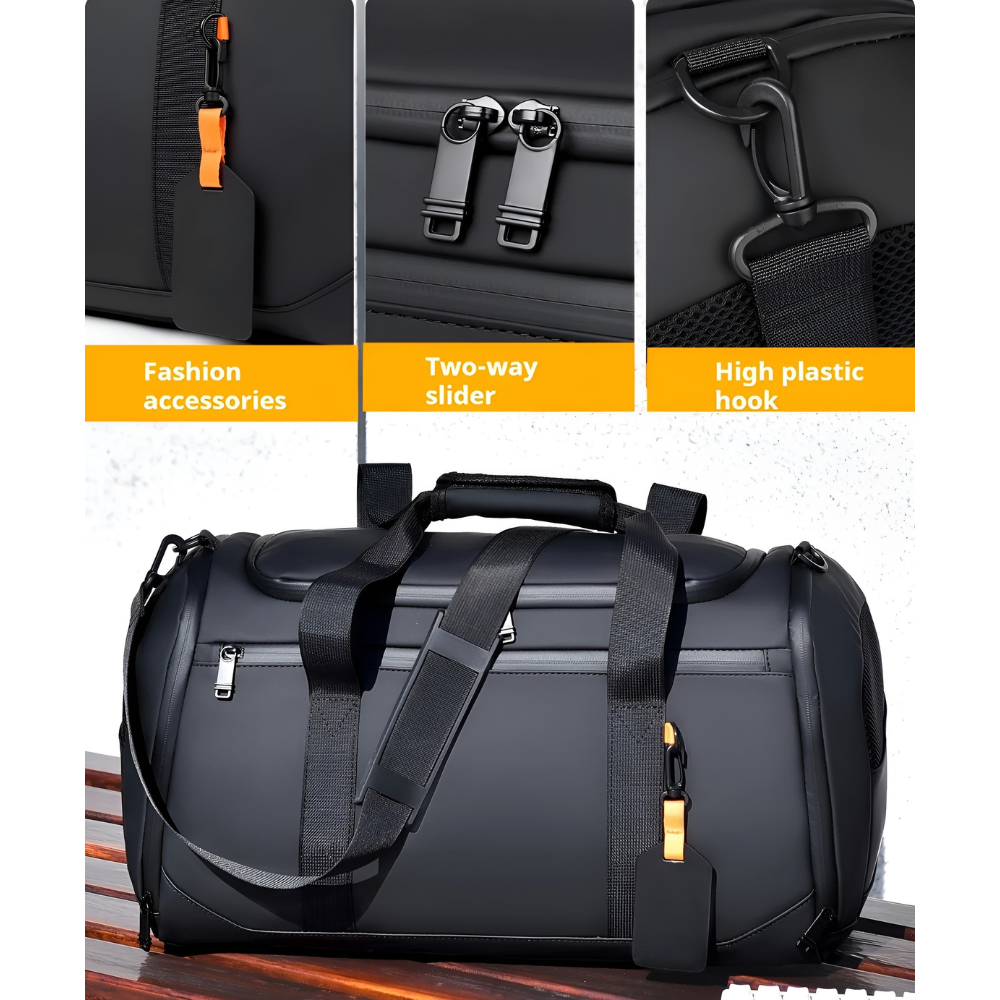 Stylische Sporttasche - Geräumige Reisetasche in Schwarz für Übernachtungen