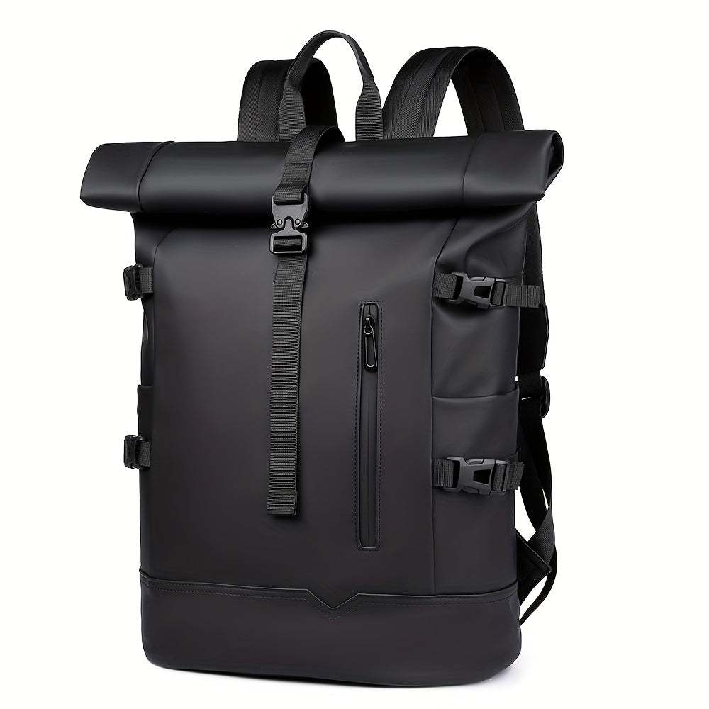Stylischer Laptop Rucksack - Wasserdichtes Polyester-Nylon in Schwarz für Herren 0