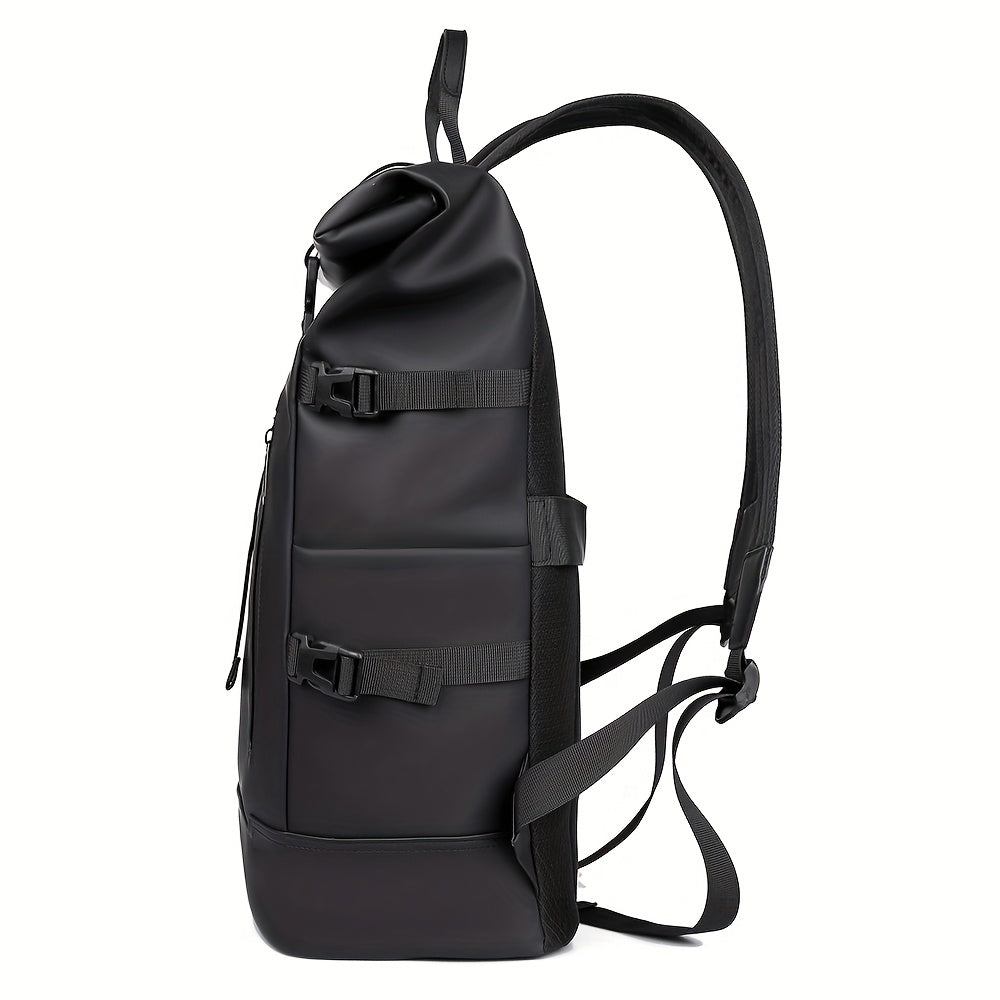 Stylischer Laptop Rucksack - Wasserdichtes Polyester-Nylon in Schwarz für Herren 2
