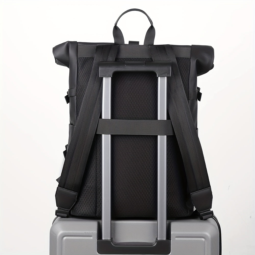 Stylischer Laptop Rucksack - Wasserdichtes Polyester-Nylon in Schwarz für Herren 5