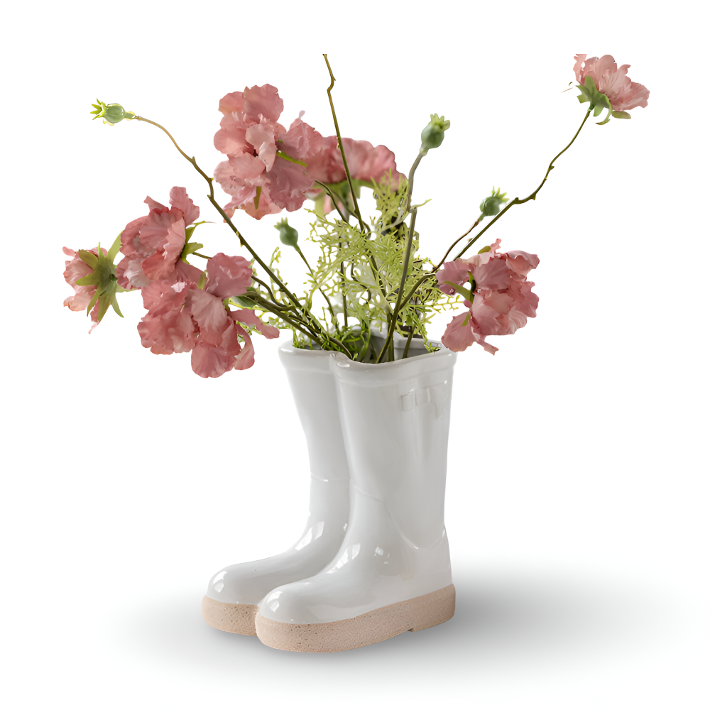Stylische Keramikvase mit einzigartigem Stiefeldesign – dekorative Blumenvase für modernes Wohnambiente