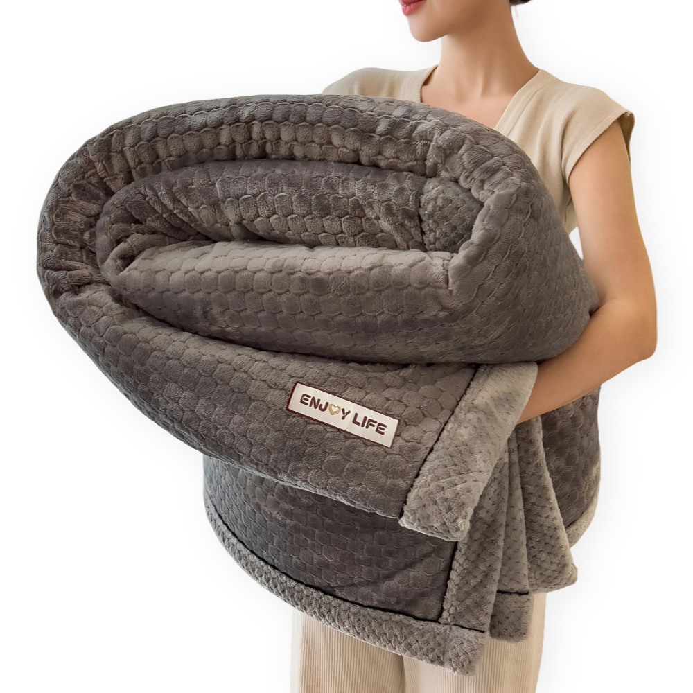 Stilvolle Ultra-weiche Plüsch Kusheldecke - Luxuriöse Ganzjahres Wurfdecke - Dickes und Flauschiges Winterwärme Essential
