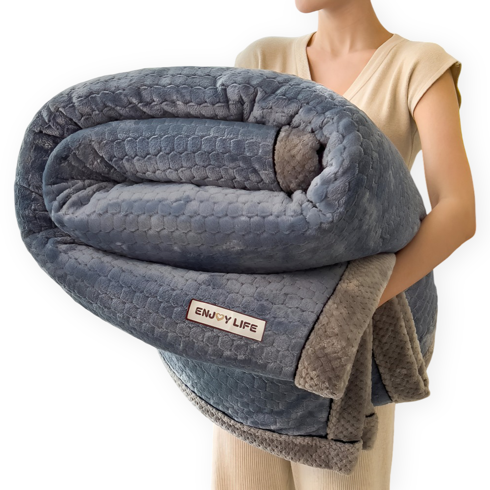 Stilvolle Ultra-weiche Plüsch Kusheldecke - Luxuriöse Ganzjahres Wurfdecke - Dickes und Flauschiges Winterwärme Essential