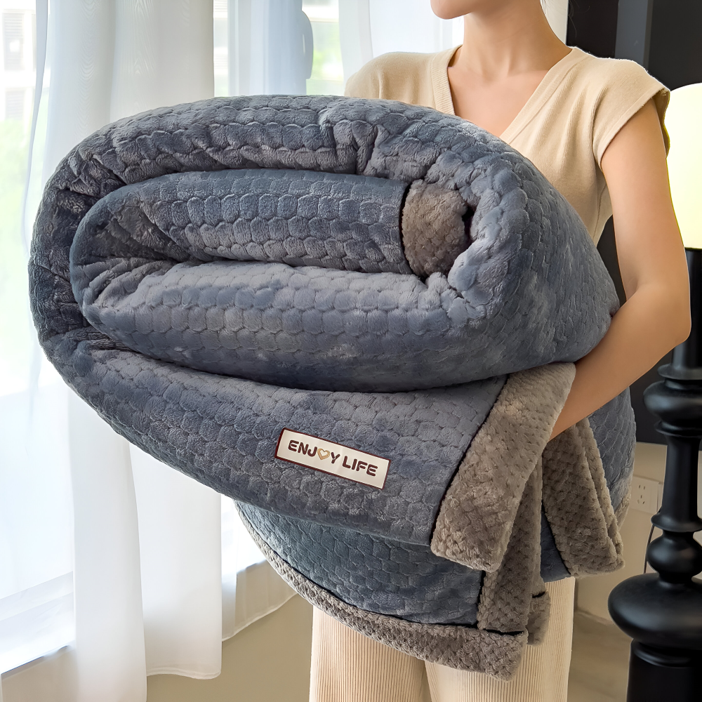 Stilvolle Ultra-weiche Plüsch Kusheldecke - Luxuriöse Ganzjahres Wurfdecke - Dickes und Flauschiges Winterwärme Essential