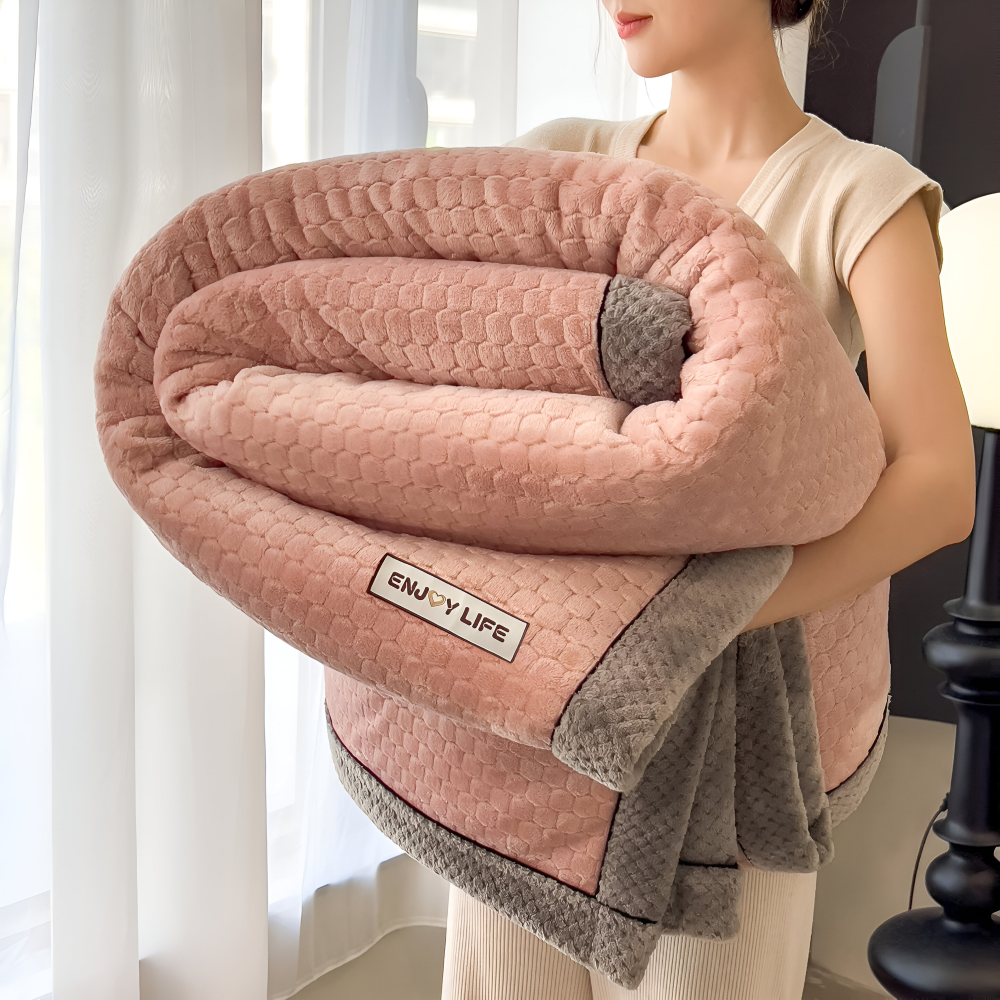 Stilvolle Ultra-weiche Plüsch Kusheldecke - Luxuriöse Ganzjahres Wurfdecke - Dickes und Flauschiges Winterwärme Essential