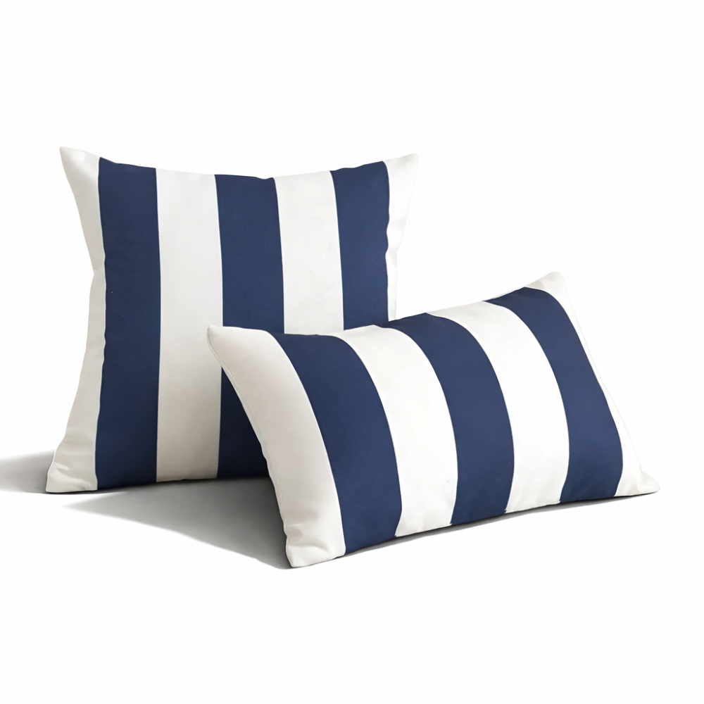 Sommerlicher Gestreifter Kissenbezug - Outdoor-Kissen Wetterfest 45x45 cm für Sofa und Couch