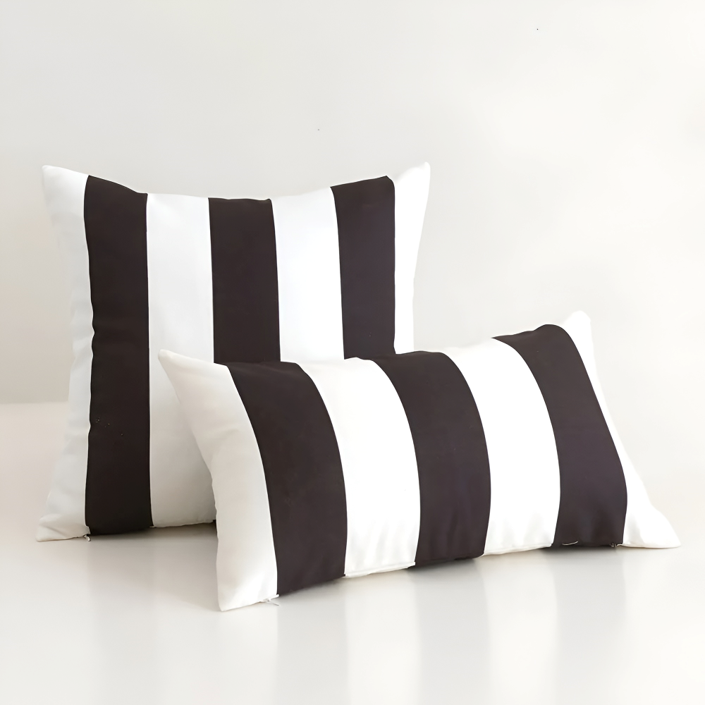 Sommerlicher Gestreifter Kissenbezug - Outdoor-Kissen Wetterfest 45x45 cm für Sofa und Couch