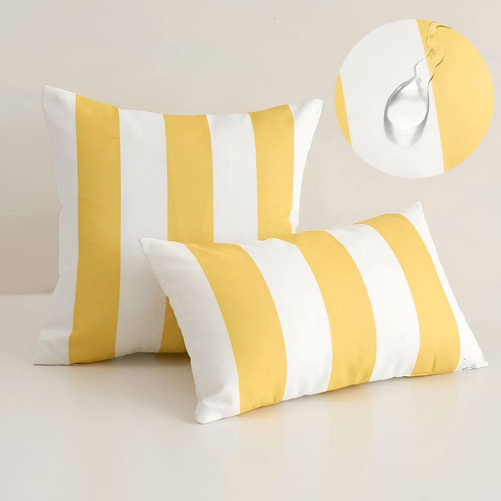 Sommerlicher Gestreifter Kissenbezug - Outdoor-Kissen Wetterfest 45x45 cm für Sofa und Couch