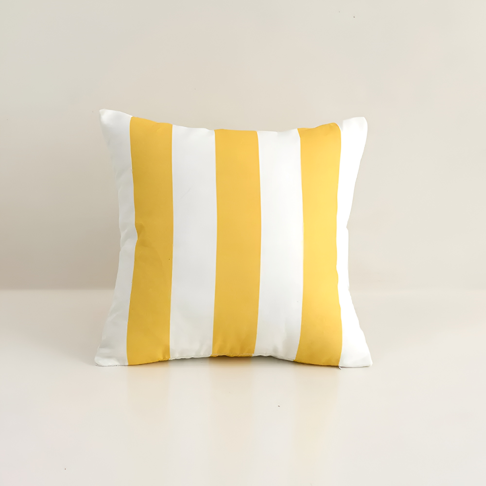 Sommerlicher Gestreifter Kissenbezug - Outdoor-Kissen Wetterfest 45x45 cm für Sofa und Couch