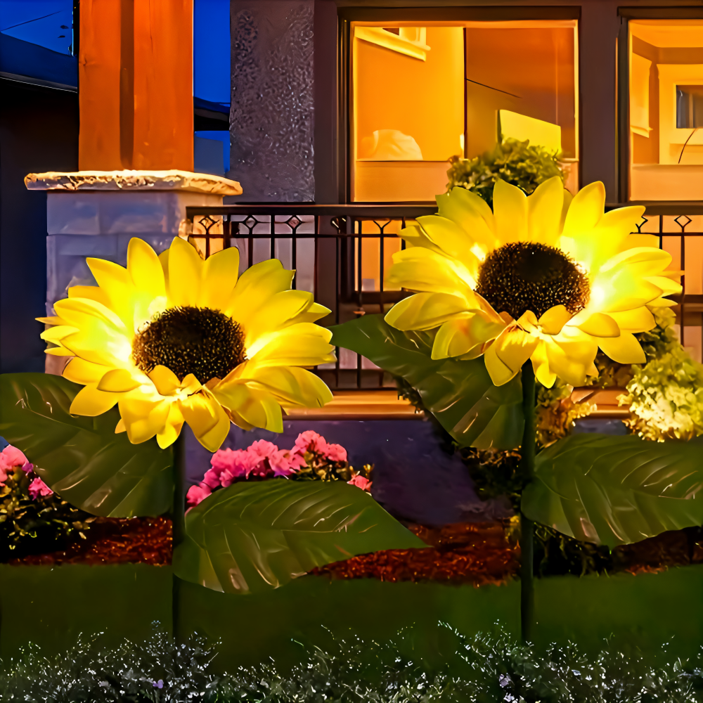 SunieBloom - IP65 Witterungsbeständig Realistische Sonnenblumen Gartenbeleuchtung - LED Solarlampe Garten