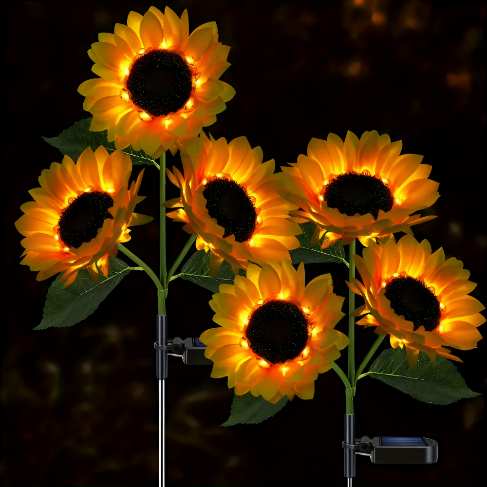 SunieBloom - IP65 Witterungsbeständig Realistische Sonnenblumen Gartenbeleuchtung - LED Solarlampe Garten