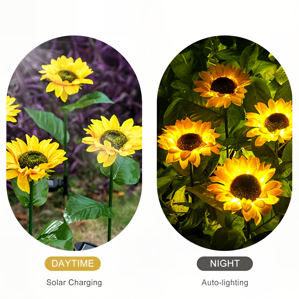 SunieBloom - IP65 Witterungsbeständig Realistische Sonnenblumen Gartenbeleuchtung - LED Solarlampe Garten