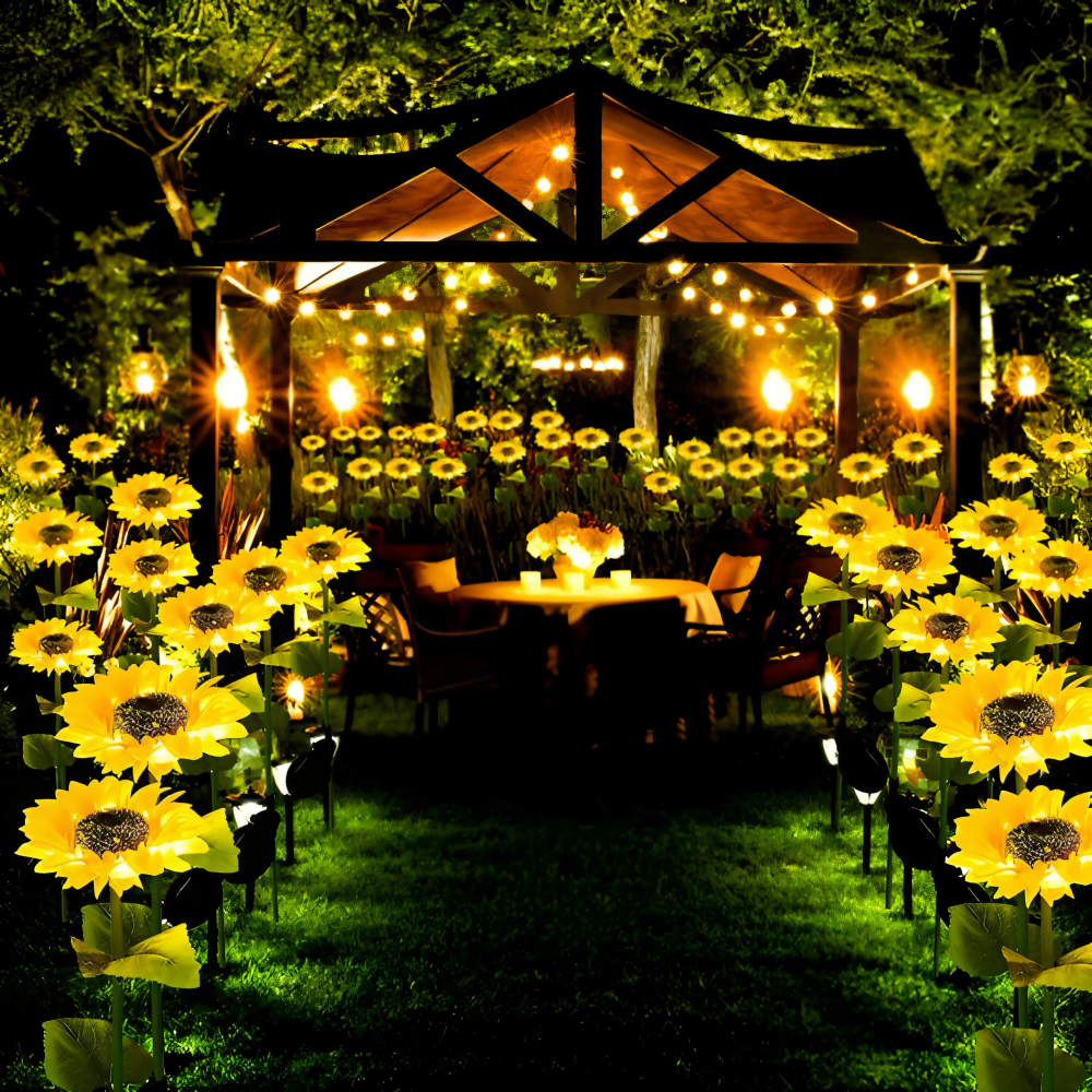 SunieBloom - IP65 Witterungsbeständig Realistische Sonnenblumen Gartenbeleuchtung - LED Solarlampe Garten