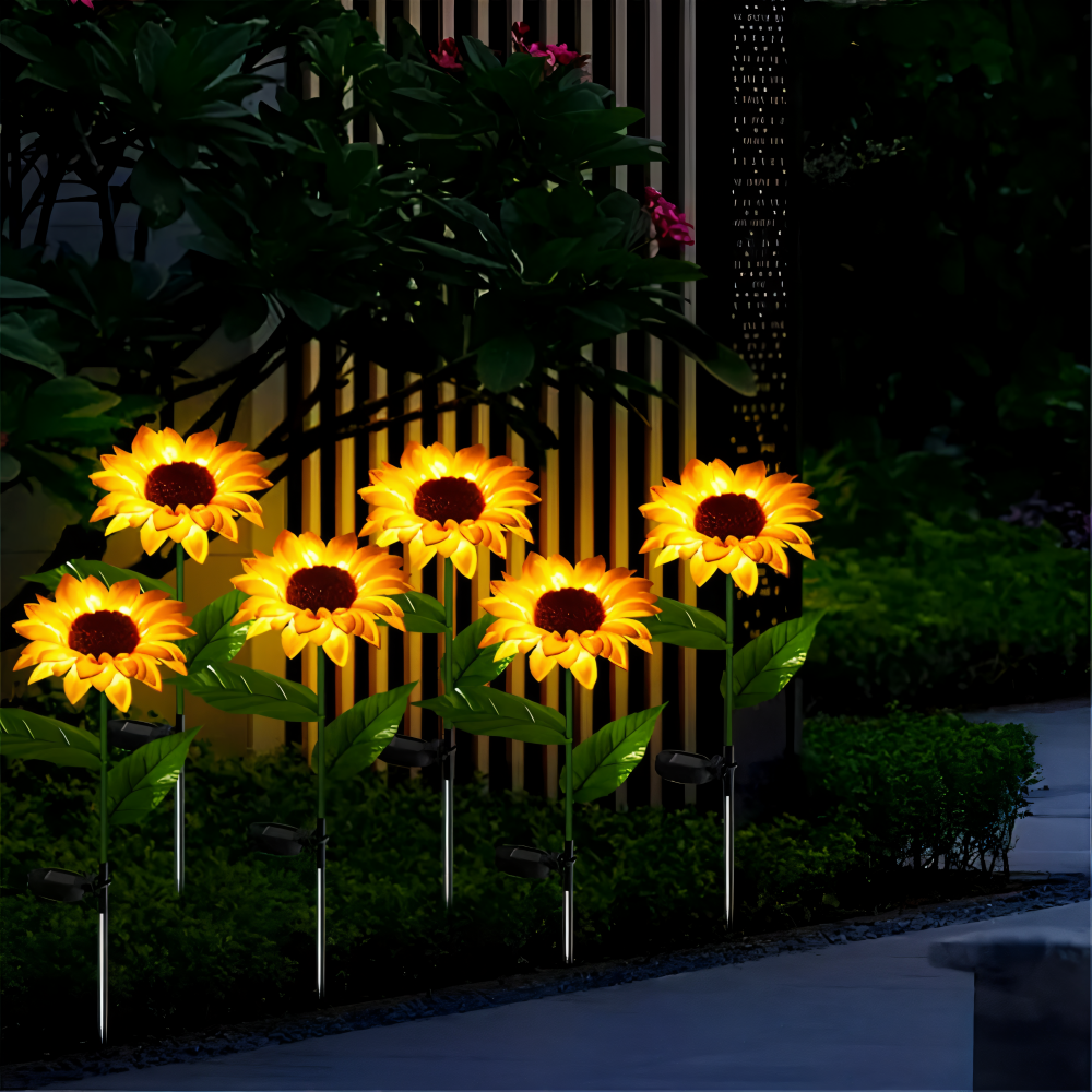 SunieBloom - IP65 Witterungsbeständig Realistische Sonnenblumen Gartenbeleuchtung - LED Solarlampe Garten