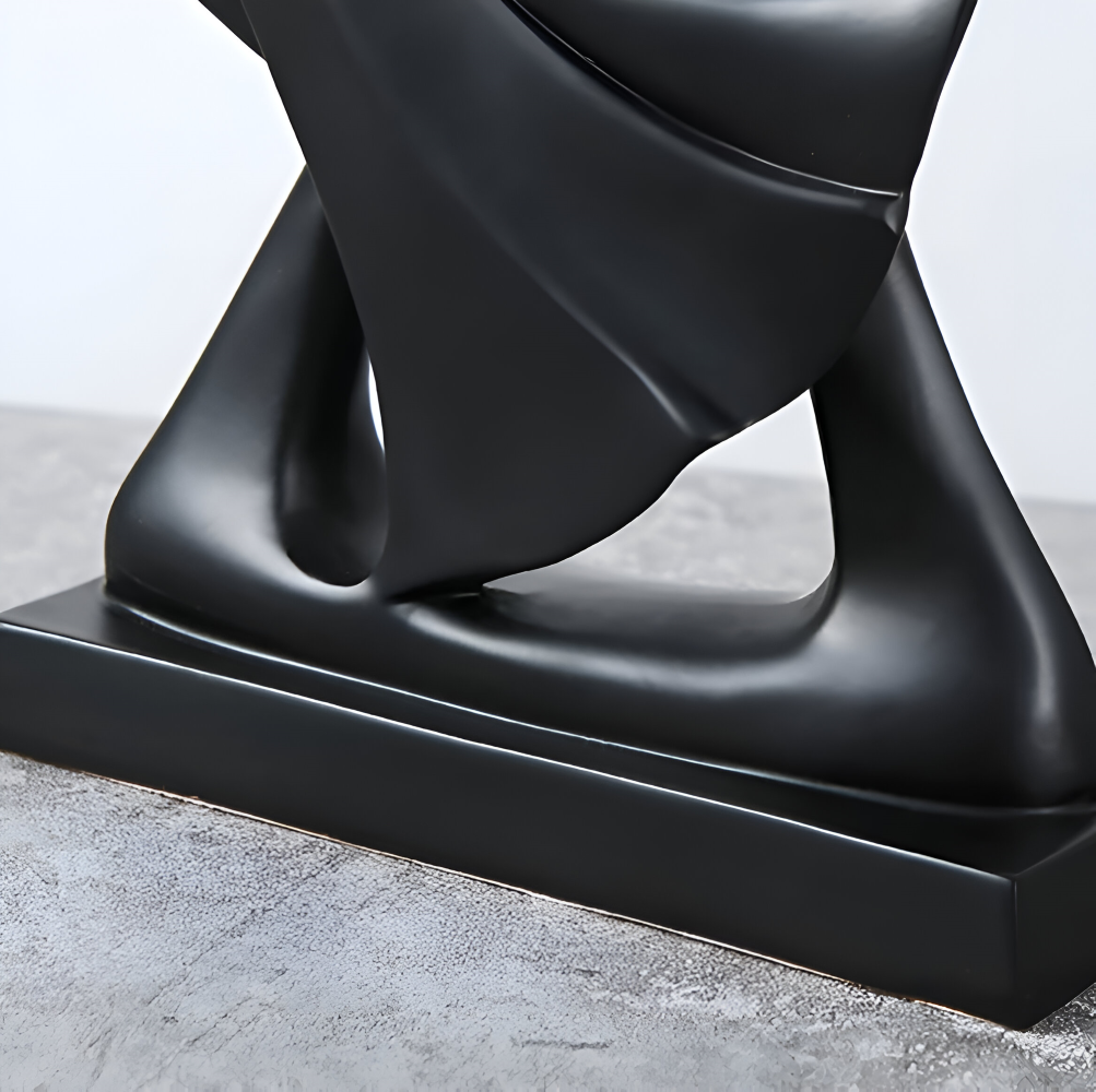 SwayDuo Ornament - Weiße und schwarze tanzende Harzskulptur - Moderne abstrakte Kunst