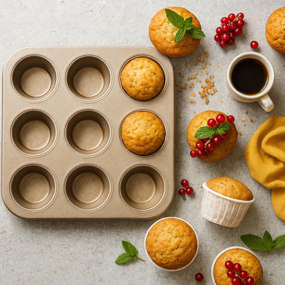 SweetBake Muffinform | Hochwertiger Kohlenstoffstahl, Antihaftbeschichtung 1