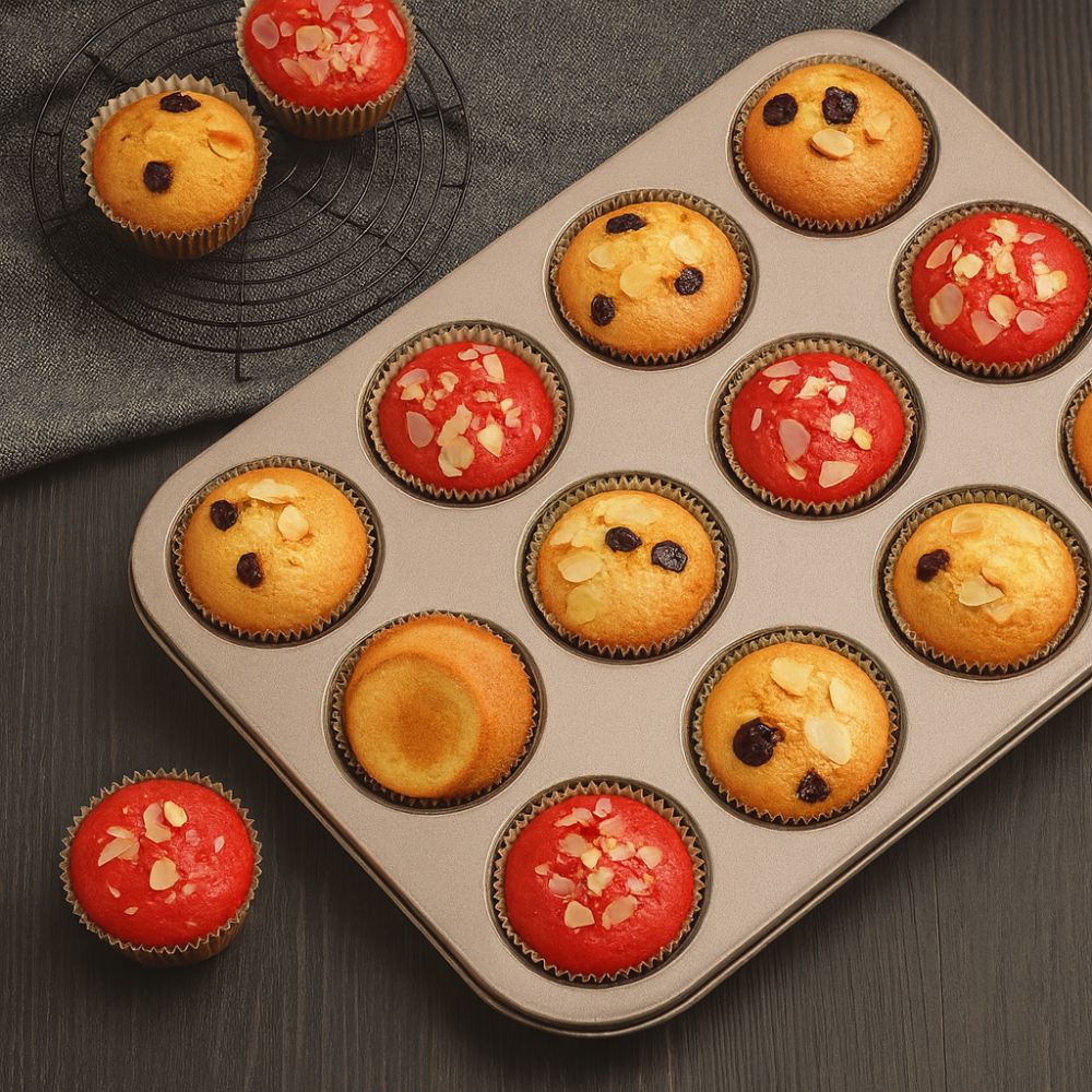 SweetBake Muffinform | Hochwertiger Kohlenstoffstahl, Antihaftbeschichtung 8