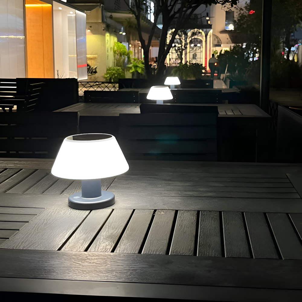 TinySolar Kabellose Tischlampe - Solarbetriebenes Tischlampe - Stilvolle Innen- und Außenbeleuchtung