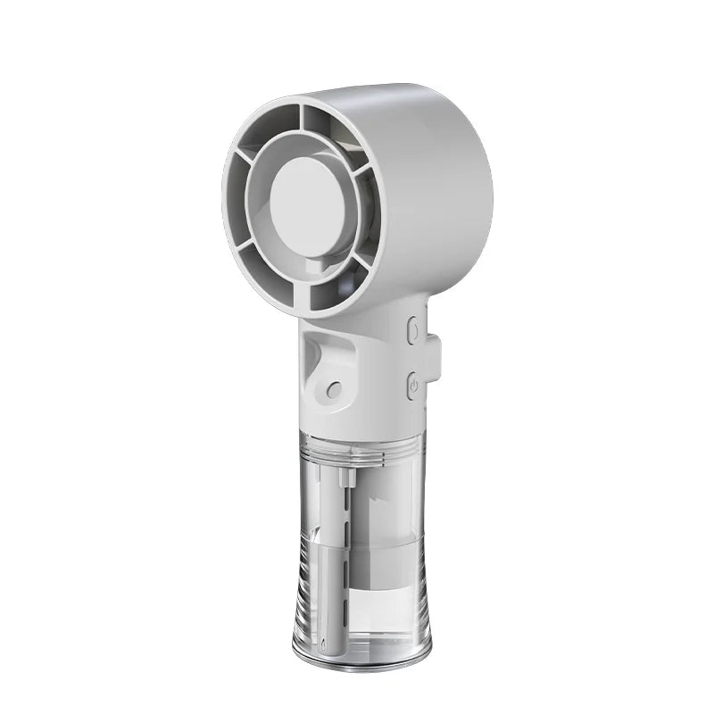 Tragbarer Handventilator mit Wasserspray – Mini-Nebelventilator in Weiß für ultimative Erfrischung unterwegs 7