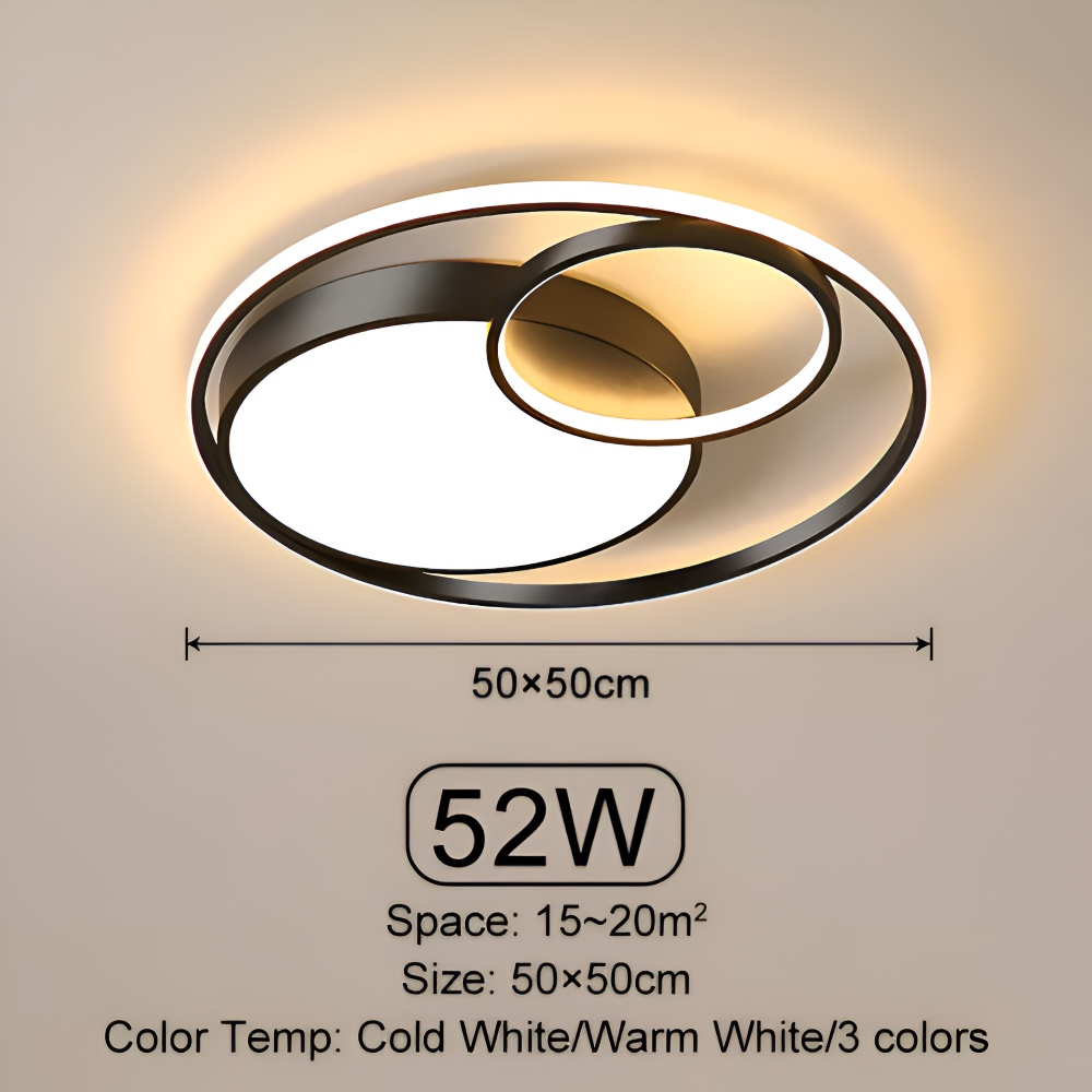 TriCircula Deckenleuchte - Moderne Runde Dimmbare LED Deckenleuchte