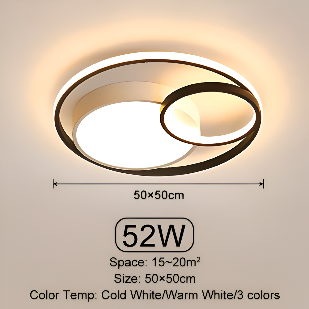 TriCircula Deckenleuchte - Moderne Runde Dimmbare LED Deckenleuchte