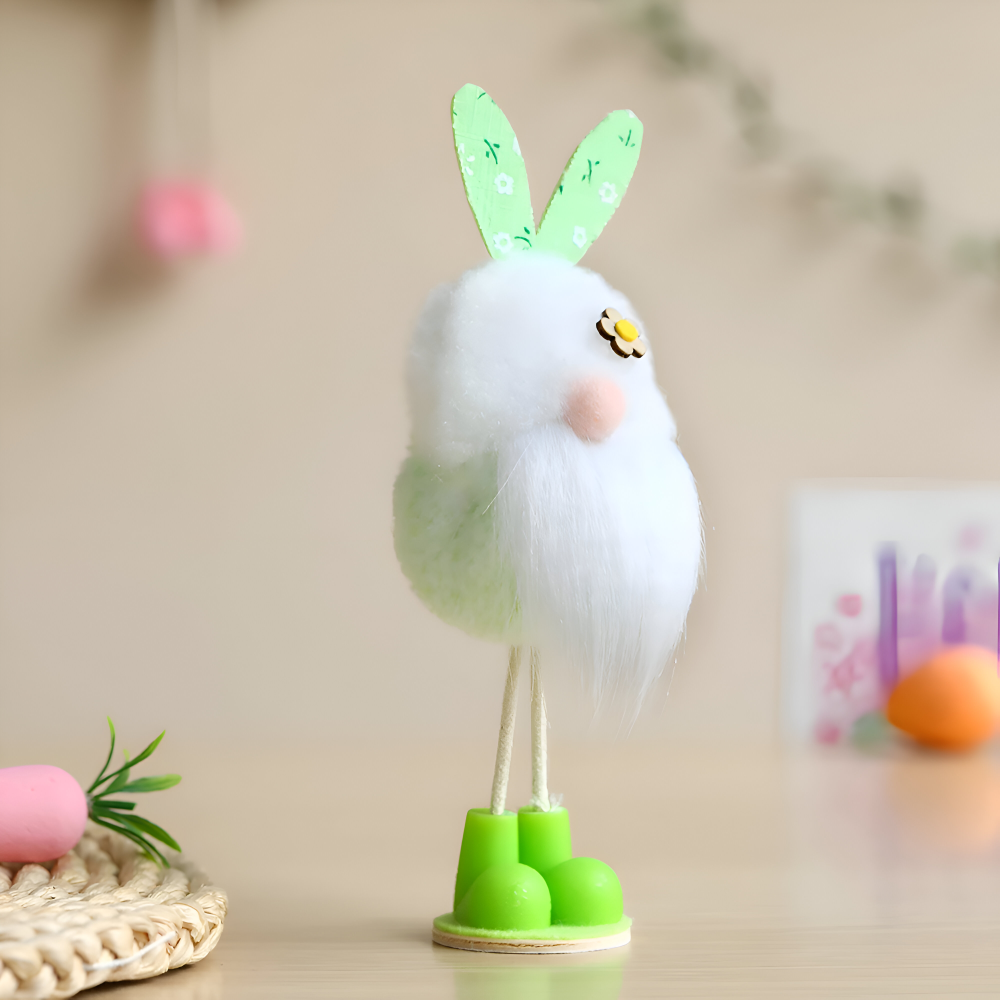 TriElf - Drei Osterzwerge mit Hasenohren - Bunter stehender Wichtel für Osterdeko