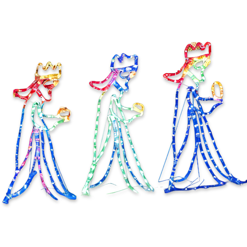 TriSaints Lichterkette - Majestätische Drei Könige Silhouette LED Weihnachtsbeleuchtung