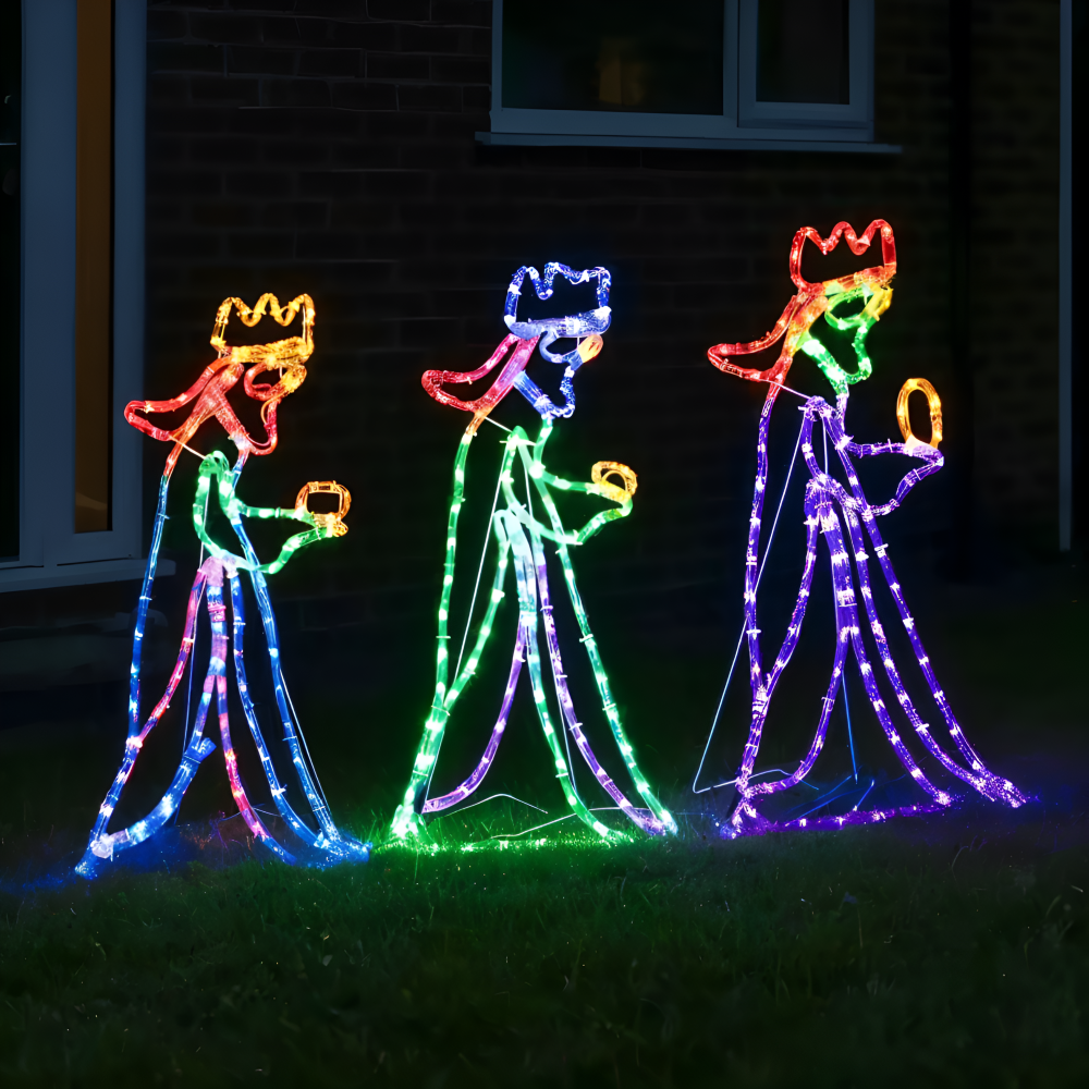 TriSaints Lichterkette - Majestätische Drei Könige Silhouette LED Weihnachtsbeleuchtung