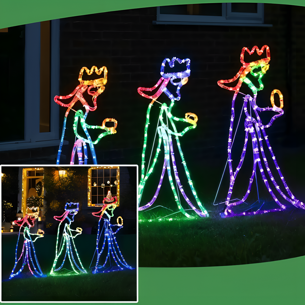 TriSaints Lichterkette - Majestätische Drei Könige Silhouette LED Weihnachtsbeleuchtung