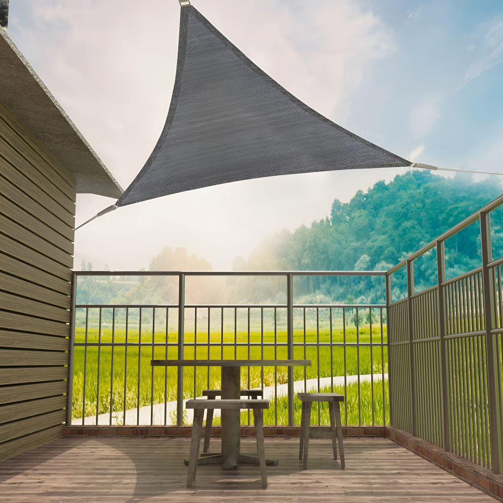 Sonnensegel Dreieckig HDPE Atmungsaktiv - UV-Schutz 50+, 180 g/m² Creme - Garten & Terrasse