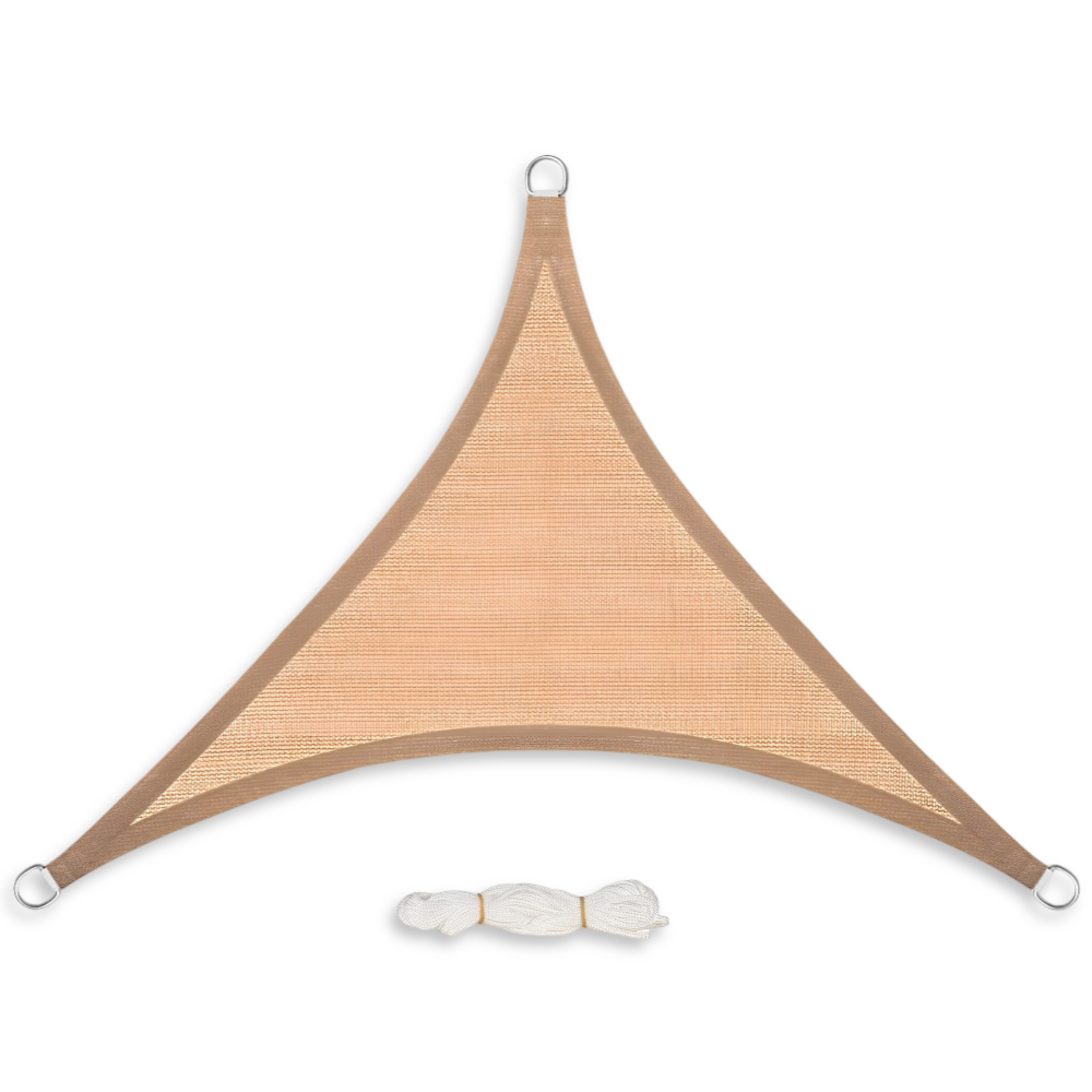 Sonnensegel Dreieckig HDPE Atmungsaktiv - UV-Schutz 50+, 180 g/m² Creme - Garten & Terrasse