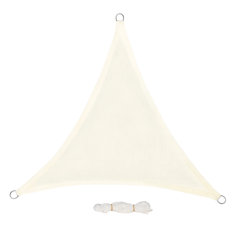 Sonnensegel Dreieckig HDPE Atmungsaktiv - UV-Schutz 50+, 180 g/m² Creme - Garten & Terrasse
